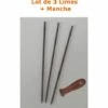 VALLORBE LIME45 - Lot De 3 Limes 4,5mm Pour Affutage De Chaine De Tronconneuse + Manche
