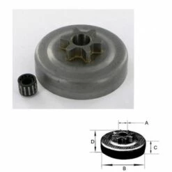 MCCULLOCH 106114W - Pignon De Chaine 3/8" LP 6 Dents Pour Tronçonneuse Mac Culloch Partner Poulan