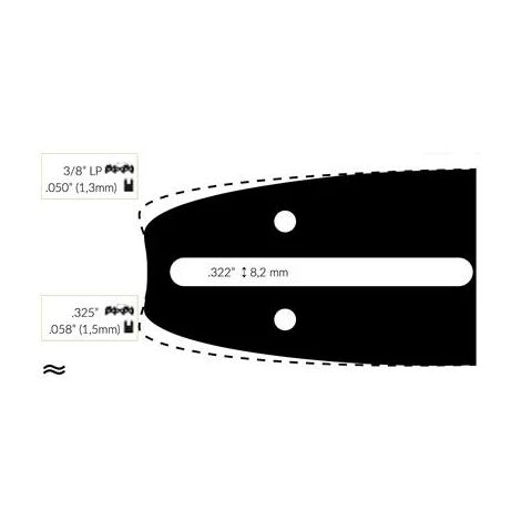 ADAPTABLE Guide Chaine Tronçonneuse Tanaka 35cm 3/8 Lp .050 (1,3mm). 3 ADAPTABLE Guide Chaine Tronçonneuse Tanaka 35cm 3/8 Lp .050 (1,3mm).