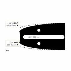 ADAPTABLE Guide Chaine Tronçonneuse Hitachi 35cm 3/8 Lp .050 (1,3mm).