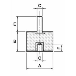 LEM SELECT Silent Bloc Male X Femelle Ø50 X30 M10X28 (à L'unité) -Tronçonneuse et accessoire Soldes 2022 14032266 2