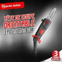 ELEM GARDEN TECHNIC Scie à ébrancher Sur Perche 710W Guide Oregon 24cm -Tronçonneuse et accessoire Soldes 2022 15087529 3