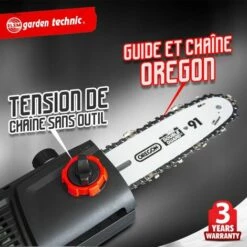 ELEM GARDEN TECHNIC Scie à ébrancher Sur Perche 710W Guide Oregon 24cm -Tronçonneuse et accessoire Soldes 2022 15087529 4