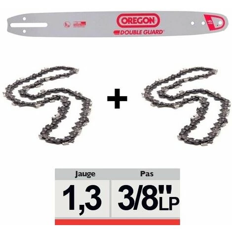 Pack 1 Guide + 2 Chaînes Tronçonneuse Oregon 3/8LP 050 SDEA041 | 30cm 3 Pack 1 Guide + 2 Chaînes Tronçonneuse Oregon 3/8LP 050 SDEA041 | 30cm