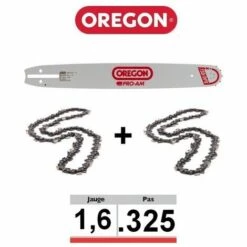 Pack 1 Guide + 2 Chaines Tronçonneuse Oregon 325 063 SFGD025 | 38cm