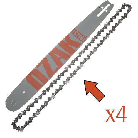 JARDIAFFAIRES Combo Guide 45cm + 4 Chaines Pro 3/8 1.5mm = Oregon 188VXLHZ095 + 73-68E 4 JARDIAFFAIRES Combo Guide 45cm + 4 Chaines Pro 3/8 1.5mm = Oregon 188VXLHZ095 + 73-68E – Image 2