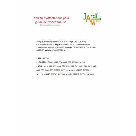 JARDIAFFAIRES Guide Chaîne Pro Tronçonneuse 50cm 3/8 1,6mm 72E = 203SLHD025 4 JARDIAFFAIRES Guide Chaîne Pro Tronçonneuse 50cm 3/8 1,6mm 72E = 203SLHD025 – Image 2