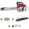 Tronçonneuse à Essence 61,2cc 3,6hp, Moteur Thermique 2 Temps, Lame 20", Longueur De Coupe 50,8cm, Pour L'abattage Et L'élagage, Avec 2 Chaînes Et Anti-vibration - Greencut GS610X -Tronçonneuse et accessoire Soldes 2022 17850460 1