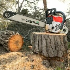 Tronçonneuse à Essence 61,2cc 3,6hp, Moteur Thermique 2 Temps, Lame 20", Longueur De Coupe 50,8cm, Pour L'abattage Et L'élagage, Avec 2 Chaînes Et Anti-vibration - Greencut GS610X -Tronçonneuse et accessoire Soldes 2022 17850460 3