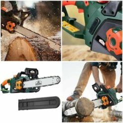 GARDEBRUK - Tronçonneuse électrique Max. 2800W Guide-chaîne 45cm Frein Vitesse 16m/s Branche Lubrification Automatique De La Chaîne 150ml Huile -Tronçonneuse et accessoire Soldes 2022 18477300 4