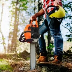 OOBEST WIHHOBY Tronçonneuse Thermique 58 Cm3, 3.5 CV, Guide 50 Cm, 2 Chaînes