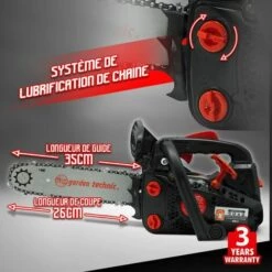ELEM GARDEN TECHNIC Tronçonneuse Thermique D'élagage 25.4cc - 30cm -Tronçonneuse et accessoire Soldes 2022 21352384 3