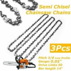 ZEBRAA 3pcs Chaine De Tronconneuse Pour Barre De Scie à Chaine 3/8LP 0.05 Pour Stihl MS170 MS171 MS180 MS181 Outils De Jardin