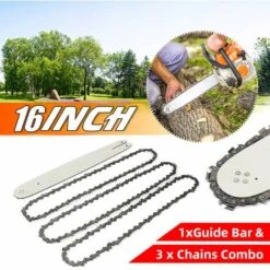 MAEREX 16'' Barre Guide + 3 X 3/8 Chaine Tronconneuse Pour STIHL 009 012 021 E180 MS180 MS190 MS250 HT70 -Tronçonneuse et accessoire Soldes 2022 26548674 3