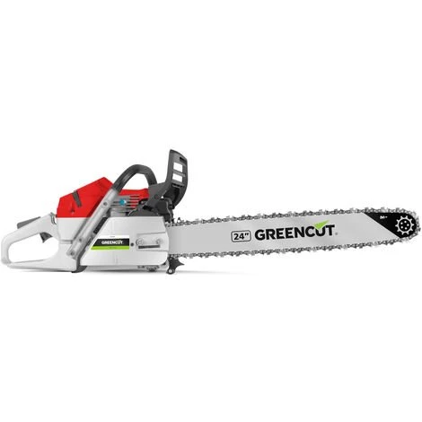 Tronçonneuse Moteur à Essence 2 Temps 72cc 4,2cv, épée De 24 Pouces. épée Dentelée, Guidon Ergonomique - Greencut GS720X 4 Tronçonneuse Moteur à Essence 2 Temps 72cc 4,2cv, épée De 24 Pouces. épée Dentelée, Guidon Ergonomique - Greencut GS720X – Image 2