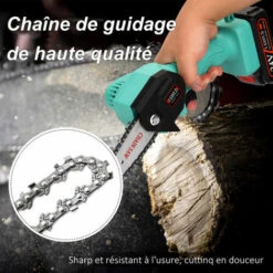 ASUPERMALL 4 Pouces En Acier Mini Scie A Chaine Electrique A Chaine Electrique Scie Remplacement D'Accessoires -Tronçonneuse et accessoire Soldes 2022 27969415 5