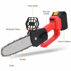 ASUPERMALL 21V Batterie Au Lithium Sans Fil Scie A Chaine Rechargeable Integree Scies A Bois Scie Electrique Portative Logging Exterieur Electrique Brushless Maison Scie A Chaine -Tronçonneuse et accessoire Soldes 2022 28062899 4