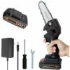 BRIDAY Tronçonneuse Électrique Sans Fil, Mini Scie À Chaîne 10cm, Petite Scie Électrique Portative Domestique, Tronçonneuse À Piles Rechargeables Pour La Coupe De Bois De Branche D'arbre,Scie à Chaîne Super Pratique -Tronçonneuse et accessoire Soldes 2022 28412813 1