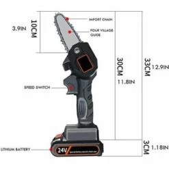 BRIDAY Tronçonneuse Électrique Sans Fil, Mini Scie À Chaîne 10cm, Petite Scie Électrique Portative Domestique, Tronçonneuse À Piles Rechargeables Pour La Coupe De Bois De Branche D'arbre,Scie à Chaîne Super Pratique -Tronçonneuse et accessoire Soldes 2022 28412813 3