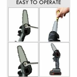 BRIDAY Tronçonneuse Électrique Sans Fil, Mini Scie À Chaîne 10cm, Petite Scie Électrique Portative Domestique, Tronçonneuse À Piles Rechargeables Pour La Coupe De Bois De Branche D'arbre,Scie à Chaîne Super Pratique -Tronçonneuse et accessoire Soldes 2022 28412813 4