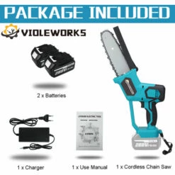 ZEBRAA Scie à Chaine Sans Fil électrique 1500W 288V 2 Batteries Bleu -Tronçonneuse et accessoire Soldes 2022 28972469 3