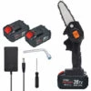 HAPPYSHOPPING Mini Tronçonneuse De 4 Pouces, Petite Scie Abois, Scie Forestiere De Jardin, Norme Europeenne Noire, 4000 Mah Avec Deux Batteries Et Un Chargeur - 4000 Mah Avec Deux Batteries Et Un Chargeur -Tronçonneuse et accessoire Soldes 2022 29592243 1