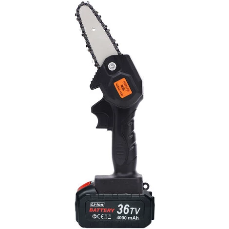 HAPPYSHOPPING Mini Tronçonneuse De 4 Pouces, Petite Scie Abois, Scie Forestiere De Jardin, Norme Europeenne Noire, 4000 Mah Avec Deux Batteries Et Un Chargeur - 4000 Mah Avec Deux Batteries Et Un Chargeur 4 HAPPYSHOPPING Mini Tronçonneuse De 4 Pouces, Petite Scie Abois, Scie Forestiere De Jardin, Norme Europeenne Noire, 4000 Mah Avec Deux Batteries Et Un Chargeur - 4000 Mah Avec Deux Batteries Et Un Chargeur – Image 2