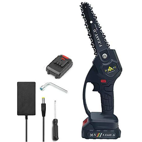 BRIDAY Mini Scie à Chaîne électrique 36V 12.7CM, Mini Tronçonneuse à Main électrique Avec 1 Batteries, 1 Charge 3 BRIDAY Mini Scie à Chaîne électrique 36V 12.7CM, Mini Tronçonneuse à Main électrique Avec 1 Batteries, 1 Charge
