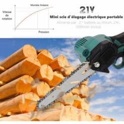 ASUPERMALL 21V Scie D'élagage électrique Portable Et Rechargeable Avec 2 Batteries, Petite Tron?onneuse Pour Fendre Le Bois, Branche De Verger De Jardin -Tronçonneuse et accessoire Soldes 2022 29980126 3