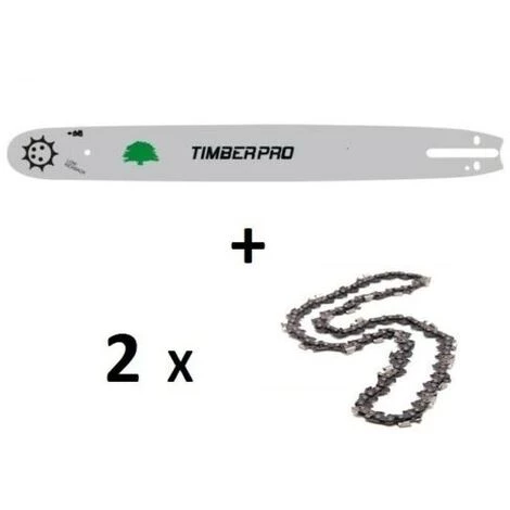 TIMBERPRO Kit Chaine Guide 45 Cm, 18 Pouces + 2 Chaines 72 Maillons Pour Tronçonneuse 3 TIMBERPRO Kit Chaine Guide 45 Cm, 18 Pouces + 2 Chaines 72 Maillons Pour Tronçonneuse