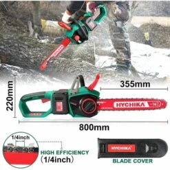 Tronçonneuse Sans Fil 36V, HYCHIKA 8000RPM Scie à ChaîNe ÉLectrique Sans Balai, Barre De Coupe 35,5cm, 2 Piles De 4,0 A, Tension De Chaîne Sans Outils, Lubrification Des Chaînes Automobiles -Tronçonneuse et accessoire Soldes 2022 30615782 2