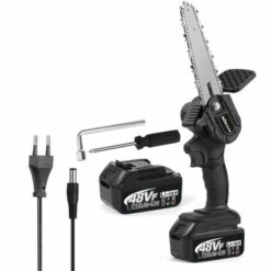 Kkmoon 6 Pouces 48Vf Scies D'élagage électriques à Vitesse Infiniment Variable, Rechargeables, Tronçonneuse à Brosse Pour Fendre Le Bois, Outil De Travail Du Bois