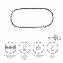 PAPILLON Catena Motosega 3/8" / 0.050" 1.3 Mm. / 50 Maglie / 91 P