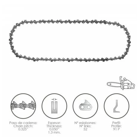 PAPILLON Catena Motosega 0.325" / 0.050" 1.3 Mm. / 66 Maglie / 91 P 3 PAPILLON Catena Motosega 0.325" / 0.050" 1.3 Mm. / 66 Maglie / 91 P