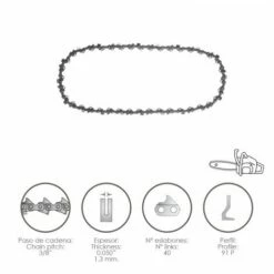 PAPILLON Catena Motosega 3/8" / 0.050" 1.3 Mm. / 40 Maglie / 91 P