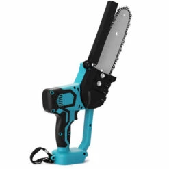 HAPPYSHOPPING 21V Mini Scie A Chaine Electrique Sans Fil Scie A Main Domestique Pour L'exploitation Forestiere Et La Coupe D'arbres Scie Electrique Au Lithium Portable Deux Electricite Un Chargeur Norme Europeenne 220V -Tronçonneuse et accessoire Soldes 2022 31937096 5