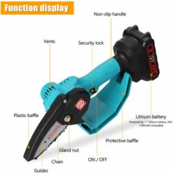 HAPPYSHOPPING Scie Sabre 24V, Scie Electrique Au Lithium, Moteur Brosse, Petite Scie Electrique Rechargeable, Mini Scie A Chaine Electrique, Une Charge, Une Charge, Norme Europeenne 220V, Bleu - Bleu -Tronçonneuse et accessoire Soldes 2022 31937613 3