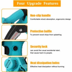 HAPPYSHOPPING Scie Sabre 24V, Scie Electrique Au Lithium, Moteur Brosse, Petite Scie Electrique Rechargeable, Mini Scie A Chaine Electrique, Une Charge, Une Charge, Norme Europeenne 220V, Bleu - Bleu -Tronçonneuse et accessoire Soldes 2022 31937613 4