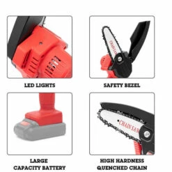 ASUPERMALL Rechargeable Sans Fil Scie A Chaine Portable Pour Couper Le Bois Elagage, Noir, Type 1 -Tronçonneuse et accessoire Soldes 2022 33912793 2