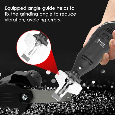 Kkmoon Poche Chainsaw Sharpener Chaine Portable Grinder Electrique Scie Electrique A Meuler Sharpener Set Avec Tete De Broyage + Angle Guide 220V Eu Plug, Noir 5 Kkmoon Poche Chainsaw Sharpener Chaine Portable Grinder Electrique Scie Electrique A Meuler Sharpener Set Avec Tete De Broyage + Angle Guide 220V Eu Plug, Noir – Image 3