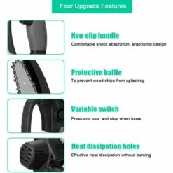 Kkmoon 21V De Portable Electrique Elagage-Scie 88Vf Petit Bois Spliting Chainsaw Pinceau Moteur A Une Main D'Outils Pour Le Travail Du Bois De Jardin Orchard, Rouge, Prise Eu, 2 Petites Piles -Tronçonneuse et accessoire Soldes 2022 34048956 5