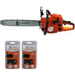 GT GARDEN Tronçonneuse Thermique 58 Cm3, 3.5 CV, Guide 50 Cm, 2 Chaînes