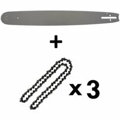 GT GARDEN Guide 20 Pouces (50 Cm) Avec Lot De 3 Chaînes 76 Maillons Pour Tronçonneuse