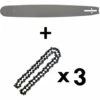 GT GARDEN Guide 18 Pouces (45 Cm) Avec Lot De 3 Chaînes 72 Maillons Pour Tronçonneuse -Tronçonneuse et accessoire Soldes 2022 344616 1