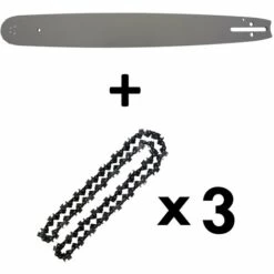 GT GARDEN Guide 18 Pouces (45 Cm) Avec Lot De 3 Chaînes 72 Maillons Pour Tronçonneuse