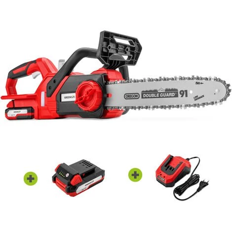 Tronçonneuse à Batterie Au Lithium 20V, épée Oregon 304mm, Chargeur + Batterie Inclus, Vitesse 5m/s - Greencut GS200L 3 Tronçonneuse à Batterie Au Lithium 20V, épée Oregon 304mm, Chargeur + Batterie Inclus, Vitesse 5m/s - Greencut GS200L