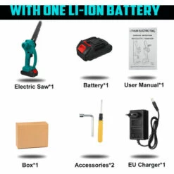 ZEBRAA 6 Pouces 98VF Mini 1200W Scie à Bois Scie à Cha?ne électrique Avec 1 Batterie -Tronçonneuse et accessoire Soldes 2022 35416694 4