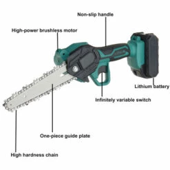 ZEBRAA Scie à Cha?ne électrique Sans Fil 3000W 88V 6" Avec 2 Batteriess -Tronçonneuse et accessoire Soldes 2022 35416879 3