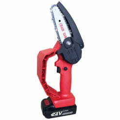 HAPPYSHOPPING Mini Tronçonneuse Electrique Sans Fil De 4 Pouces Scie A Bois Electrique Rechargeable 24 V, Secateur A Une Main Scie A Chaine Pour Coupe De Bois De Branche D'arbre De Coupe De Bois, Prise Europeenne, (deux Types De Piles), Modele : Rouge 20 - Modele:Rouge -Tronçonneuse et accessoire Soldes 2022 36105065 3