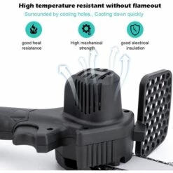 GISAM Tronçonneuse à Batterie 21V 2 Batterie Portable Scie Électrique Jardin Logging 4PCS Chaîne Supplémentaire - Noir -Tronçonneuse et accessoire Soldes 2022 36860789 4